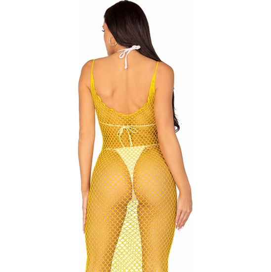 Leg Avenue Dresses LEG AVENUE - LONG NET DRESS YELLOW ONE SIZE