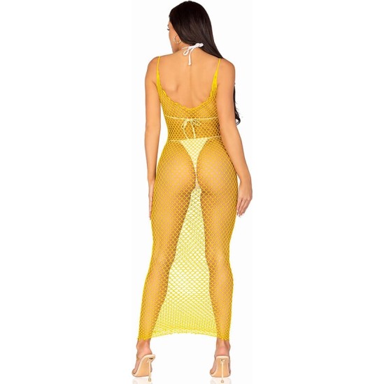 Leg Avenue Dresses LEG AVENUE - LONG NET DRESS YELLOW ONE SIZE