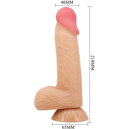 Pretty Love High Grade PRETTY LOVE — BĪDĀMĀS ĀDAS SĒRIJA REĀLISTS DILDO AR BĪDĀMĀM ĀDAS SŪCEKUSĒM 20,6 CM