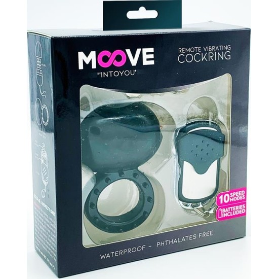 Moove Vibrating Cockring with Remote Control Black