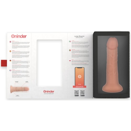 Oninder LIELS BOGOTÁ VIBRATORS DILDO 9 ĀTRUMI NATURAL 22 CM -O- 4,5 CM - BEZMAKSAS LIETOTNE