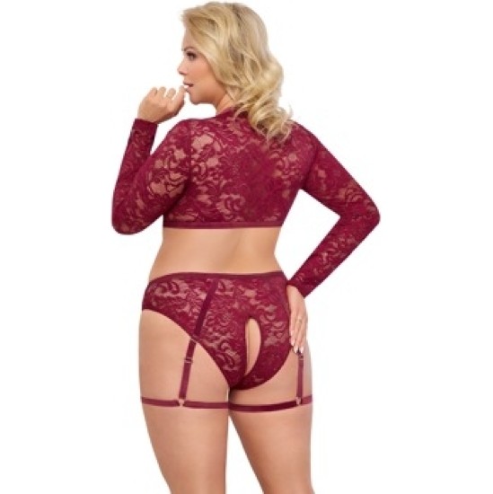 Cottelli Curves Tops un Biksītes sarkans 2XL