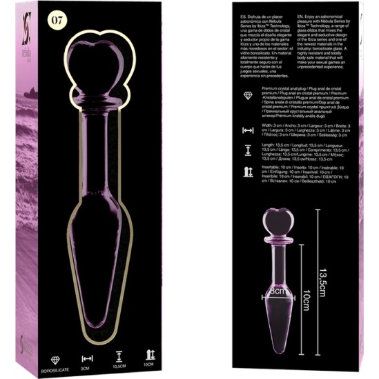 Nebula Series By Ibiza MODEL 7 ANAL PLUG BOROSILICATE GLASS 13.5 X 3 CM PINK
