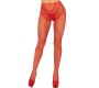 Leg Avenue Hosiery LEG AVENUE - CROTCHLESS FISHNET STOCKINGS RED