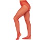 Leg Avenue Hosiery LEG AVENUE - CROTCHLESS FISHNET STOCKINGS RED