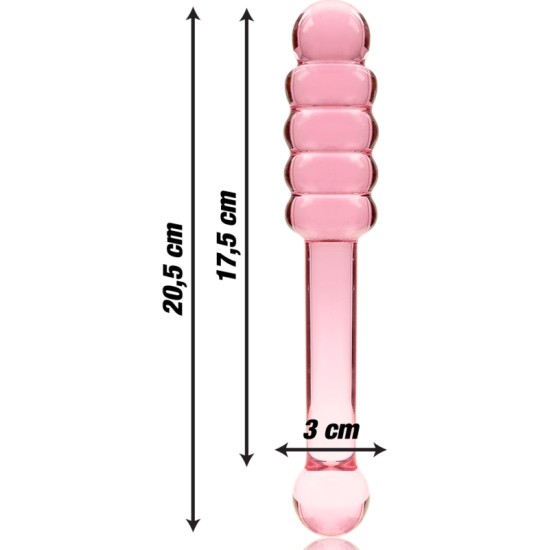 Nebula Series By Ibiza MODELIS 20 DILDO BOROSILIKATINIS STIKLAS 20,5 X 3 CM RAUŽAS