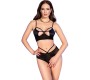 Chilirose Sets CHILIROSE - CR 4703 SET TWO PIECES CROTCHLESS BLACK XL