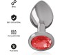 Intense Anal Toys INTENSE - METAL ALUMINUM ANAL PLUG WITH RED GLASS SIZE S