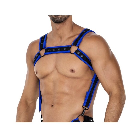 Cut4Men H4RNESS05 Chest Harness Neon Electric Blue One Size