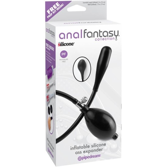 Anal Fantasy Collect. Piepūšamais Silikona Ass Extensor - Krāsa Melna