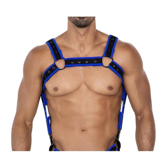 Cut4Men H4RNESS05 Chest Harness Neon Electric Blue One Size