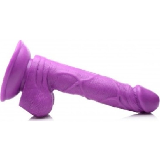 Xr - Pop Peckers REĀLISTS DILDO AR sēkliniekiem 16'5 CM PURPURA