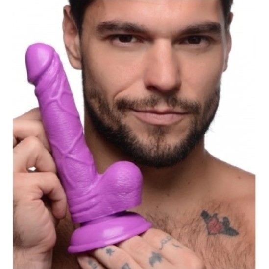 Xr - Pop Peckers REĀLISTS DILDO AR sēkliniekiem 16'5 CM PURPURA