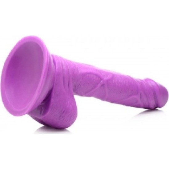 Xr - Pop Peckers REĀLISTS DILDO AR sēkliniekiem 16'5 CM PURPURA