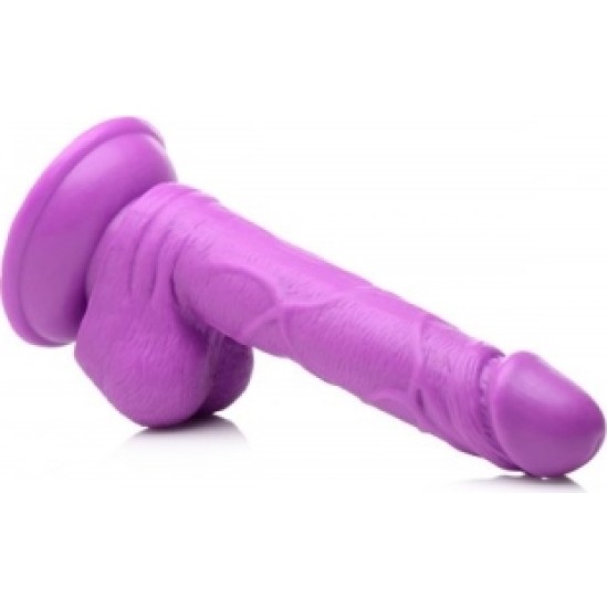 Xr - Pop Peckers REĀLISTS DILDO AR sēkliniekiem 16'5 CM PURPURA