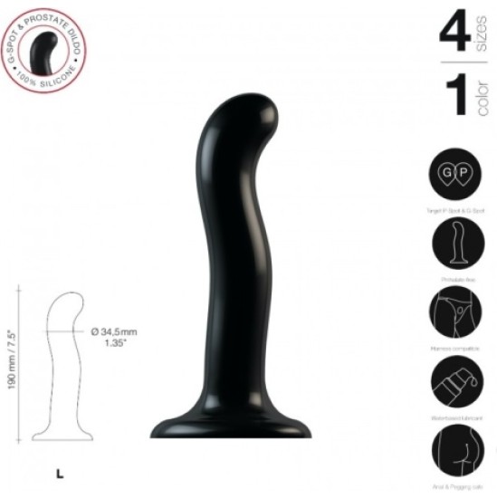 Strap-On-Me SILIKONA DILDO PUNKTA STIMULĀTORS P/G BLACK L