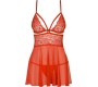 Obsessive 838-BAB-3 BABYDOLL & SHING RED S/M