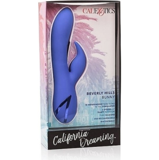 California Exotic Novelties BEVERLY HILLS BUNNY BLUE RECHARGEABLE VIBRATOR