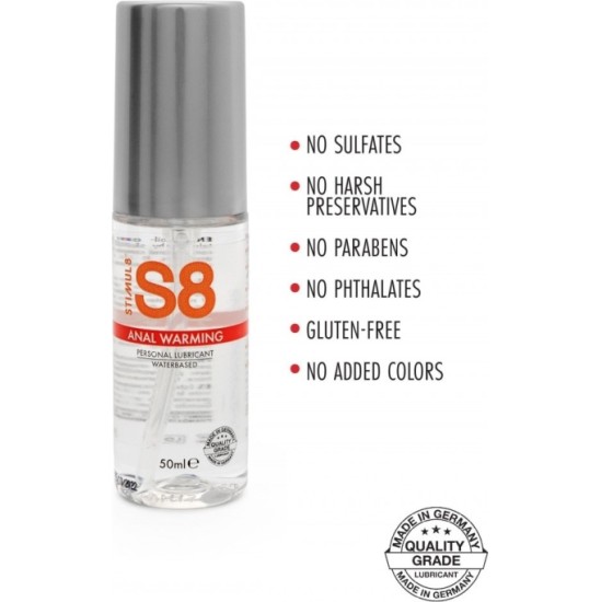 Stimul8 S8 WATER-BASED ANAL LUBRICANT EF. HEAT 50ML