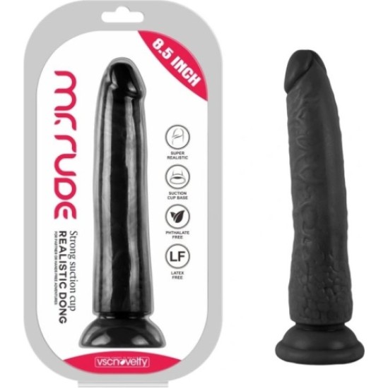 Vscnovelty REĀLISTS PENIS MR RUDE BLACK 21.6 CM