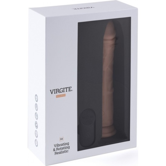 Virgite - Realistics REĀLISTS VIBRATORS UN ROTATORS R8" 21cm W/ TĀLVADĪBAS PULTS"