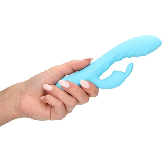 Loveline ULTRA Soft SILIKONA STRETCH BUNNY VIBRATOR USB BLUE