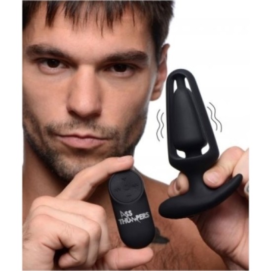 Xr - Ass Thumpers HOLLOW PLUG USB SILICONE VIBRATOR WITH BLACK CONTROL