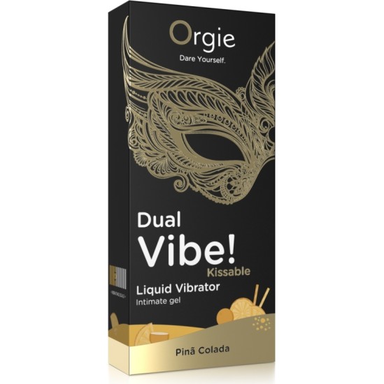 Orgie DUAL VIBE KISSABLE ŠĶIDRAIS VIBRATORS! PINA COLADA 15 ml