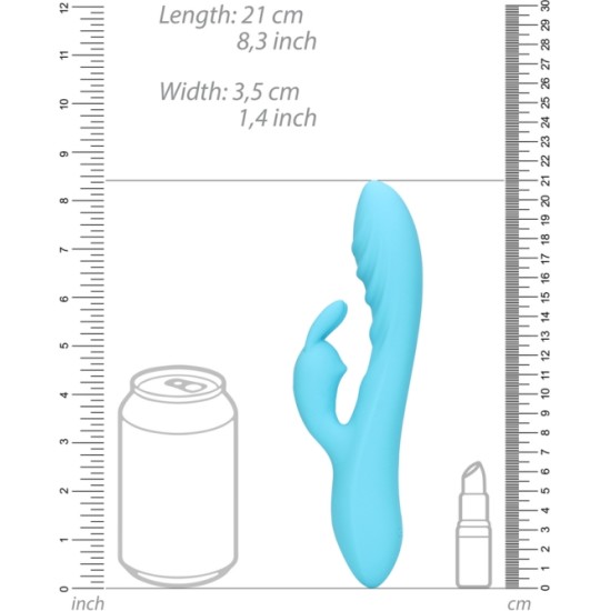 Loveline ULTRA Soft SILIKONA STRETCH BUNNY VIBRATOR USB BLUE