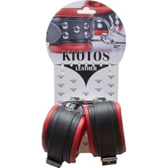 Kiotos ANKLE CUFFS 5 CM RED/BLACK