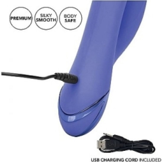 California Exotic Novelties BEVERLY HILLS BUNNY BLUE RECHARGEABLE VIBRATOR