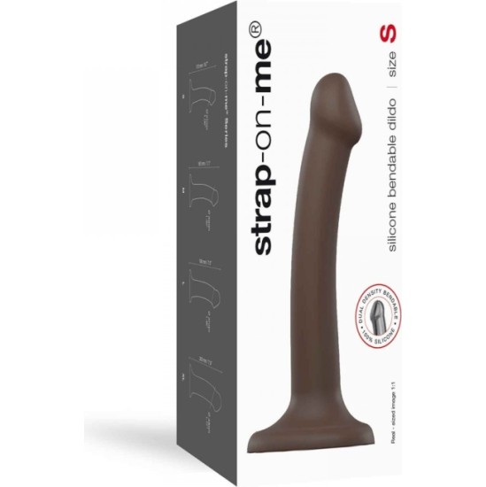 Strap-On-Me DILDO AR piesūcekni PIEMĒROTA IEKĀRTA DUAL BLĪVUMA FLEXIBLE COCOLATE S