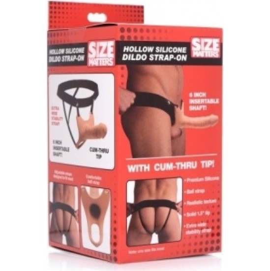 Xr- Size Matters HOLLOW SILICONE FLESH STRAP-ON HARNESS 2565 CM