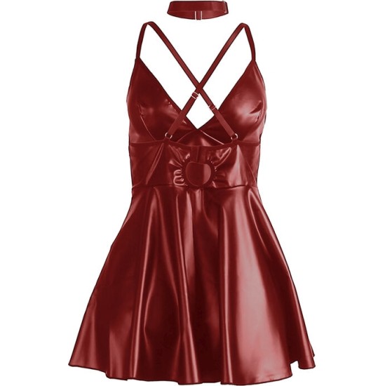 Subblime Dresses SUBBLIME - 955397 DRESS WITH BURGUNDY LEATHER STRAPS S/M