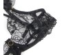 Subblime Sets SUBBLIME - 957490 LACE BRA AND GARTER SET BLACK L/XL