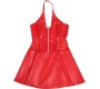 Subblime Dresses SUBBLIME - 957735 LACE ZIPPER LEATHER DRESS RED L/XL