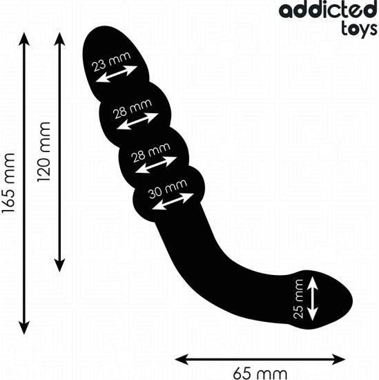 Addicted Toys DOUBLE ANAL MASSAGER SILICONE 16.5 CM