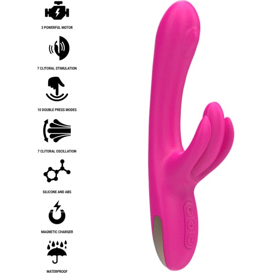 Intense Fun INTENSE - BRITNEY MULTIFUNCTION RABBIT VIBRATOR 23 CM PINK