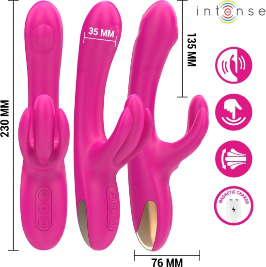 Intense Fun INTENSE - BRITNEY MULTIFUNCTION RABBIT VIBRATOR 23 CM PINK