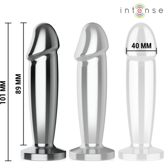 Intense Anal Toys INTENSE - ANAL PLUG 10 VIBRATIONS METAL DILDO WITH REMOTE CONTROL M
