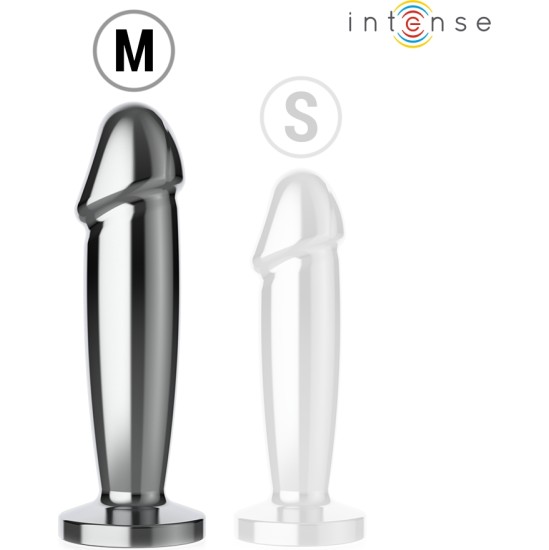 Intense Anal Toys INTENSE - ANAL PLUG 10 VIBRATIONS METAL DILDO WITH REMOTE CONTROL M