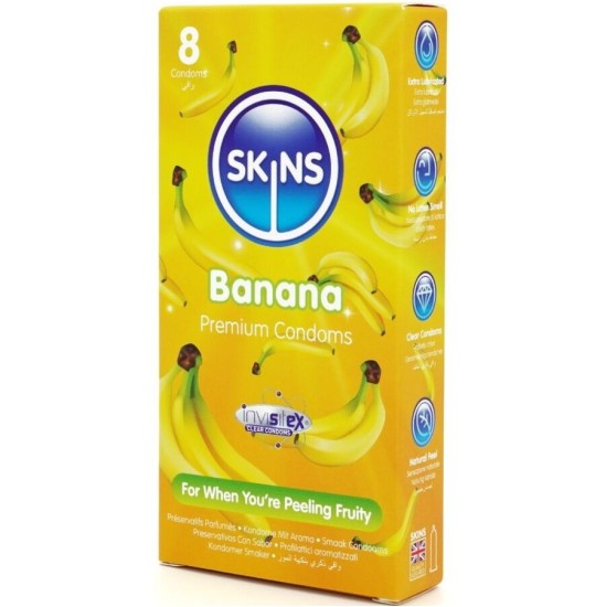 Skins BANANA PREMIUM CONDOMS PACK 8