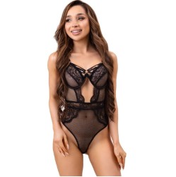Livco Corsetti Bodies LIVCO CORSETTI FASHION - PAULA LC 20209 BODY WITH LACE DECORATIONS BLACK L/XL