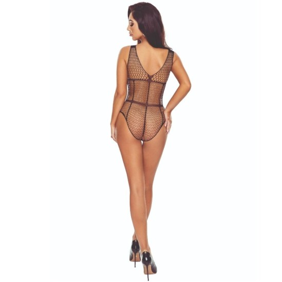 Passion Woman Bodystockings PASSION - BS114 BLACK GRID BODYSTOCKING