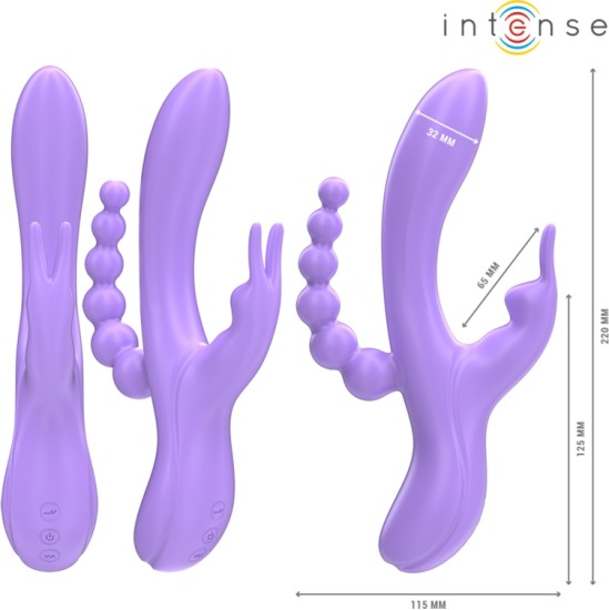 Intense Fun INTENSE - MIKO TRIPLE VIBRATOR RABBIT & STIMULATOR & ANAL 7 VIBRATIONS PURPLE