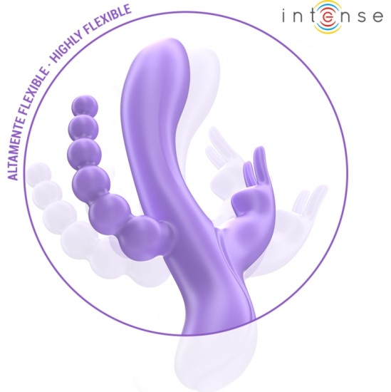 Intense Fun INTENSE - MIKO TRIPLE VIBRATOR RABBIT & STIMULATOR & ANAL 7 VIBRATIONS PURPLE