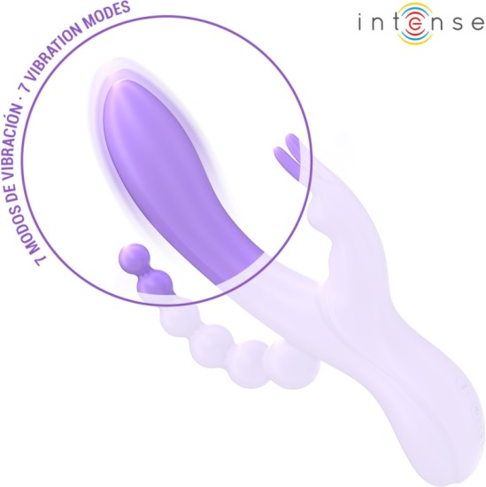 Intense Fun INTENSE - MIKO TRIPLE VIBRATOR RABBIT & STIMULATOR & ANAL 7 VIBRATIONS PURPLE