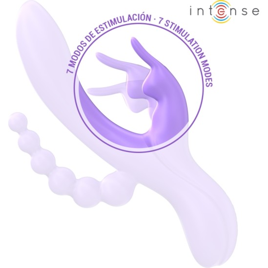 Intense Fun INTENSE - MIKO TRIPLE VIBRATOR RABBIT & STIMULATOR & ANAL 7 VIBRATIONS PURPLE