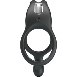 Pretty Love SETH DOUBLE VIBRATING RING RABBIT 7 VIBRATIONS BLACK