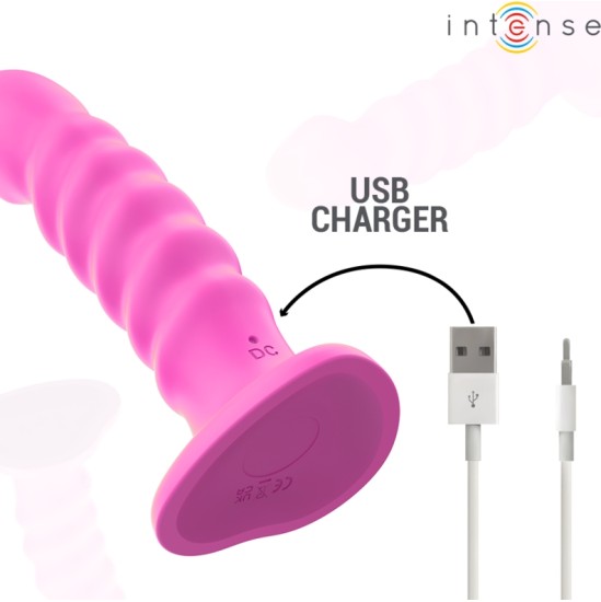 Intense Fun INTENSE - CINDY VIBRATOR SIZE L SPIRAL DESIGN 10 VIBRATIONS PINK REMOTE CONTROL